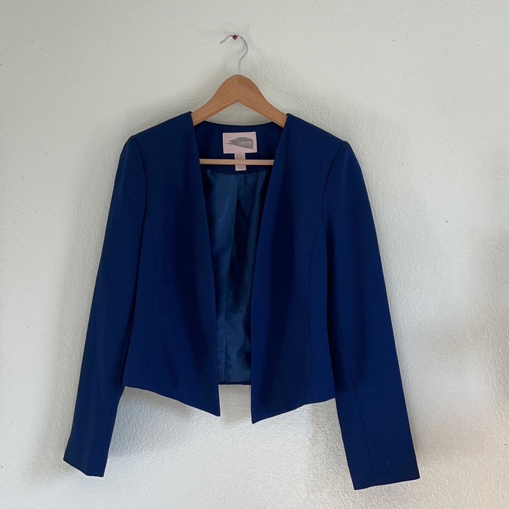 Forever 21 Contemporary Navy Blue Blazer